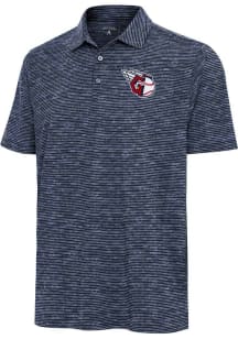 Antigua Cleveland Guardians Mens Navy Blue Static Watercolor Short Sleeve Polo