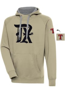 Antigua Texas Rangers Mens Khaki Victory Long Sleeve Hoodie