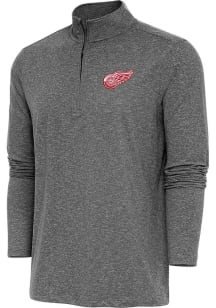 Antigua Detroit Red Wings Mens Black HUNK Long Sleeve Qtr Zip Pullover