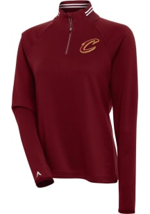 Antigua Cleveland Cavaliers Womens Red Milo Qtr Zip Pullover