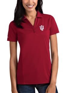 Antigua Indiana Hoosiers Womens Cardinal Tribute Short Sleeve Polo Shirt
