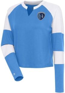Antigua Sporting Kansas City Womens Light Blue Pepper LS Tee