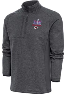 Antigua Kansas City Chiefs Mens Charcoal Super Bowl LVIII Course Pullover Jackets