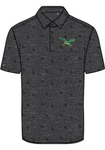 Antigua Philadelphia Eagles Mens Black Retro Relentless Short Sleeve Polo
