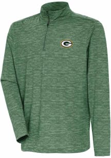 Antigua Green Bay Packers Mens Green Determined Watercolor Long Sleeve Qtr Zip Pullover