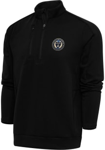 Antigua Philadelphia Union Mens Black Generation Long Sleeve Qtr Zip Pullover