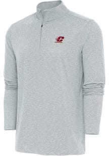 Antigua Central Michigan Chippewas Mens Black Hunk Long Sleeve Qtr Zip Pullover