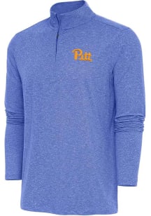 Antigua Pitt Panthers Mens Blue Hunk Long Sleeve Qtr Zip Pullover
