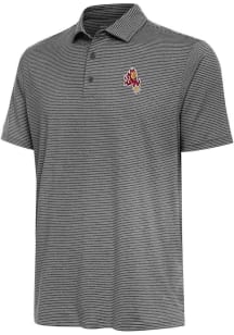 Antigua Arizona State Sun Devils Mens Black Scheme Stripe Short Sleeve Polo