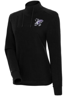 Antigua K-State Wildcats Womens Black Moment Mock Neck Crew Sweatshirt