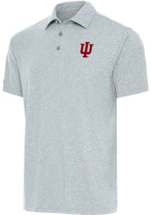 Antigua Indiana Hoosiers Mens Grey Par 3 Short Sleeve Polo