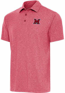 Antigua Miami RedHawks Mens Red Par 3 Short Sleeve Polo