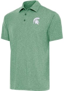 Antigua Michigan State Spartans Mens Green Par 3 Short Sleeve Polo