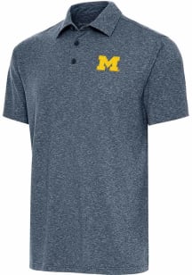 Antigua Michigan Wolverines Mens Blue Par 3 Short Sleeve Polo