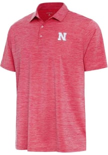 Antigua Nebraska Cornhuskers Mens Red Layout Short Sleeve Polo