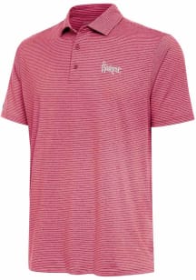 Antigua Nebraska Cornhuskers Mens Red Scheme Stripe Short Sleeve Polo