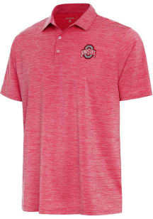 Antigua Ohio State Buckeyes Mens Red Layout Short Sleeve Polo