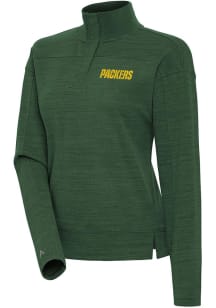 Antigua Green Bay Packers Womens Green Connection Qtr Zip