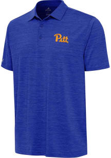 Antigua Pitt Panthers Mens Blue Layout Short Sleeve Polo