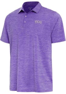 Antigua TCU Horned Frogs Mens Purple Layout Short Sleeve Polo