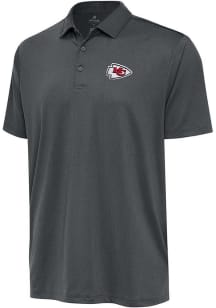 Antigua Kansas City Chiefs Mens Grey Ellipse Short Sleeve Polo