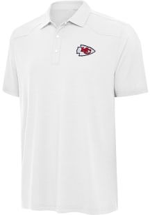 Antigua Kansas City Chiefs Mens White Western Short Sleeve Polo