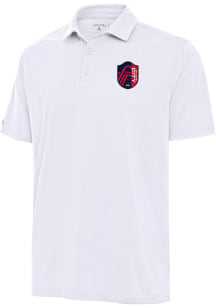 Antigua St Louis City SC Mens White Valid Textured Short Sleeve Polo