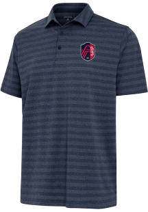 Antigua St Louis City SC Mens Navy Blue Urge Tonal Short Sleeve Polo