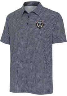 Antigua Philadelphia Union Mens Navy Blue Tack Short Sleeve Polo