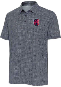 Antigua St Louis City SC Mens Navy Blue Tack Short Sleeve Polo
