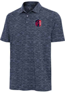 Antigua St Louis City SC Mens Navy Blue Static Watercolor Short Sleeve Polo