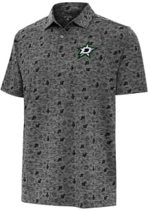 Antigua Dallas Stars Mens Black Rink Short Sleeve Polo