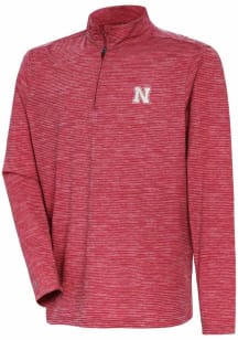 Antigua Nebraska Cornhuskers Mens Red Determined Watercolor Long Sleeve Qtr Zip Pullover