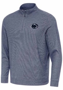 Antigua Penn State Nittany Lions Mens Navy Blue Subtle Buffed Long Sleeve Qtr Zip Pullover