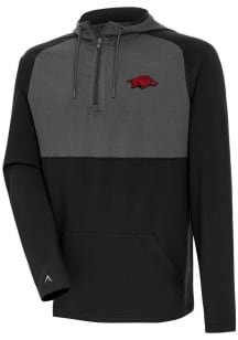 Antigua Arkansas Razorbacks Mens Black Fearless Sand Hood