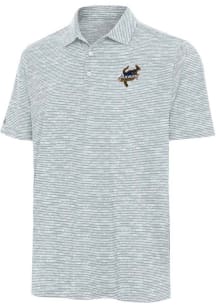 Antigua Akron Zips Mens Grey Static Watercolor Short Sleeve Polo