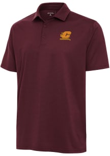 Antigua Central Michigan Chippewas Mens Maroon Valid Textured Short Sleeve Polo