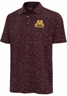 Antigua Minnesota Golden Gophers Mens Maroon Static Watercolor Short Sleeve Polo