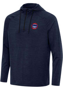 Antigua Chicago Cubs Mens Navy Blue Spikes 2 Long Sleeve Lightweight Hoodie