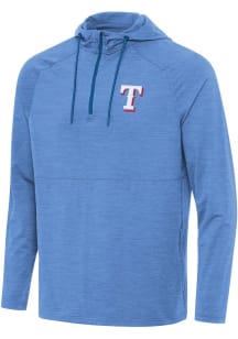 Antigua Texas Rangers Mens Light Blue Spikes 2 Long Sleeve Lightweight Hoodie