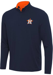 Antigua Houston Astros Mens Orange Content Long Sleeve Qtr Zip Pullover