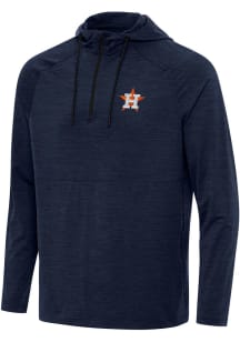 Antigua Houston Astros Mens Navy Blue Spikes 2 Long Sleeve Lightweight Hoodie