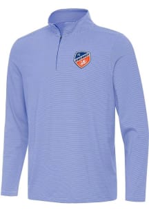 Antigua FC Cincinnati Mens Blue Twine Long Sleeve Qtr Zip Pullover