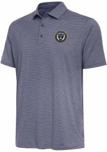 Antigua Philadelphia Union Mens Navy Blue Scheme Short Sleeve Polo