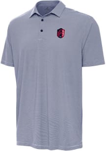 Antigua St Louis City SC Mens Navy Blue Twine Short Sleeve Polo