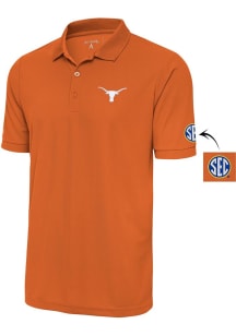 Antigua Texas Longhorns Mens Burnt Orange Legacy Short Sleeve Polo