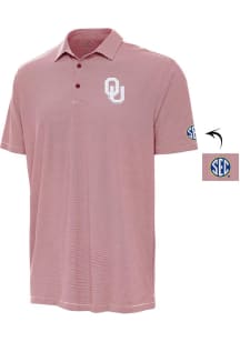 Antigua Oklahoma Sooners Mens Red Twine Short Sleeve Polo