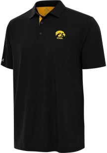 Antigua Iowa Hawkeyes Mens Black Era Short Sleeve Polo