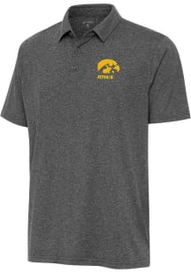 Antigua Iowa Hawkeyes Mens Black Par 3 Short Sleeve Polo