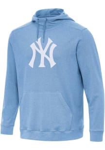 Antigua New York Yankees Mens Light Blue Cloud Long Sleeve Hoodie